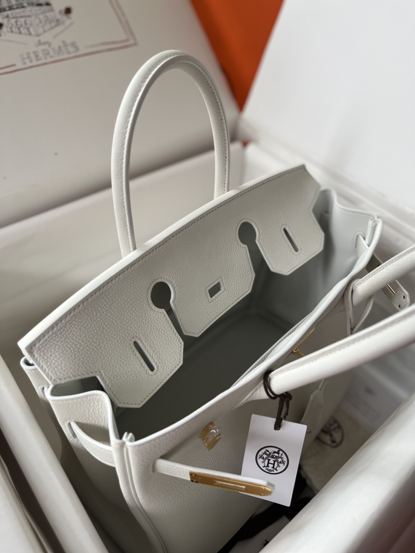 에르메스 버킨백30 화이트 금장 토고가죽